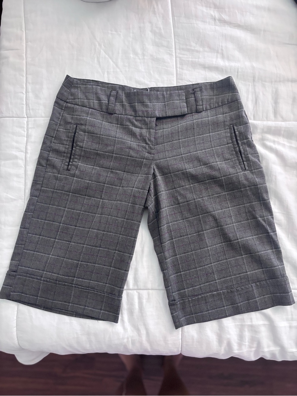 Gray Plaid Women's Bermuda Shorts